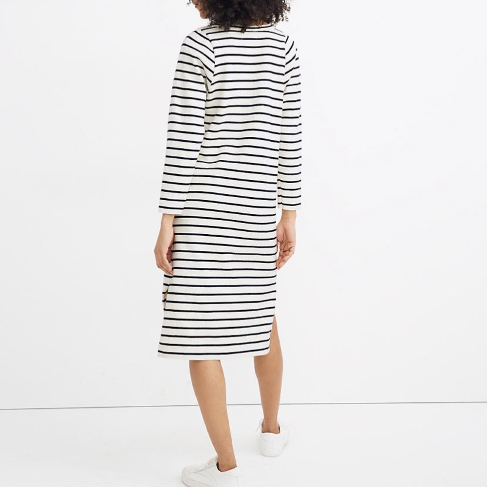 Madewell Pocket Tee Midi Dress in Nautical Stripe - Picture 3 of 5